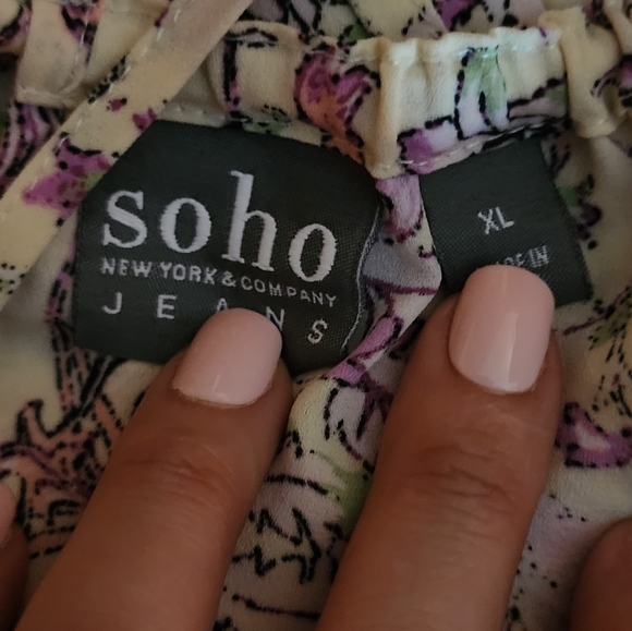 Soho Cream/Purple Paisley Tank Top Size X-Large - Picture 3 of 3